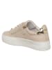 Patrizia Pepe Leder-Sneakers in Beige/ Gold