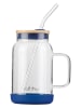 Vialli Design Glas met rietje donkerblauw - 600 ml
