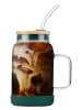 Vialli Design Glas met rietje groen - 600 ml