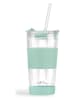 Vialli Design Thermoglas mit Trinkhalm in Hellblau - 600 ml