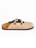 Moosefield Leren clogs beige