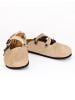 Moosefield Leren clogs beige