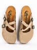 Moosefield Leren clogs beige