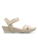 Camper Leren sleehaksandalen beige