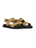 Camper Leder-Sandalen in Hellbraun/ Schwarz