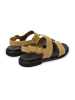 Camper Leder-Sandalen in Hellbraun/ Schwarz