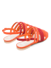 Camper Leder-Sandalen in Orange/ Rot
