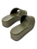Camper Leren sleehakslippers kaki