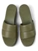 Camper Leder-Keilpantoletten in Khaki