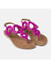 Lazamani Leder-Zehensandalen in Pink