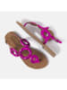 Lazamani Leder-Zehensandalen in Pink