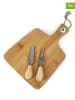 Homla 3tlg. Käse-Servier-Set "Bambou" in Natur - (L)26 x (B)19 cm