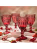 Homla 4-delige set: wijnglazen "Lunna" roze - 310 ml
