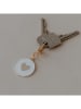 Eulenschnitt Schlüsselanhänger "Herz" in Gold/ Weiß/ Schwarz - (L)6,8 cm