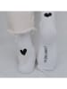 Eulenschnitt Socken "Herz" in Weiß