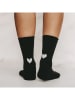 Eulenschnitt Socken "Herz" in Schwarz