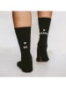 Eulenschnitt Socken "be happy" in Schwarz