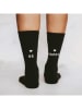 Eulenschnitt Socken "be happy" in Schwarz