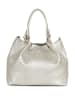 Anna Morellini Leder-Schultertasche "Eloisa" in Silber - (B)38 x (H)28 x (T)16 cm