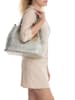 Anna Morellini Leder-Schultertasche "Eloisa" in Silber - (B)38 x (H)28 x (T)16 cm