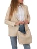 Lucca Baldi Leren schoudertas "Carrara" crème - (B)36 x (H)28 x (D)12 cm