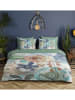 Hip Satijnen beddengoedset "Zephir" wit/groen/blauw