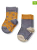 Sense Organics 2er-Set: Babysocken "Palti" in Grau/ Hellbraun