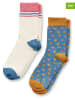 Sense Organics 2er-Set: Socken "Loris" in Weiß/ Blau