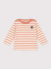 PETIT BATEAU Longsleeve abrikooskleurig/wit