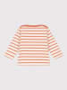 PETIT BATEAU Longsleeve abrikooskleurig/wit