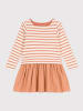 PETIT BATEAU Kleid in Orange/ Beige