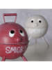 Boltze 2er-Set: Sturmaschenbecher "Junior" in Rot/ Grau - (H)20 x Ø 13,5 cm