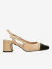 Wojas Leder-Sling-Pumps in Beige