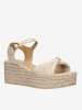 Wojas Leren sleehaksandalen beige