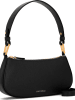 COCCINELLE Leder-Schultertasche in Schwarz - (B)23 x (H)11,5 x (T)4  cm