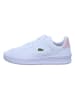 Lacoste Leder-Sneakers "Perf-Shot" in Weiß/ Rosa