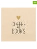 ppd 2-delige set: servetten "Coffee & Books" beige/zwart - 2x 20 stuks