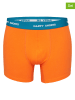 Happy Shorts 2er-Set: Boxershorts in Schwarz/ Orange