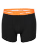 Happy Shorts 2er-Set: Boxershorts in Schwarz/ Orange