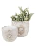 Clayre & Eef Bloempot wit - (H)11 x Ø 13 cm