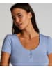 Hunkemöller Koszulka piżamowa "Henley" w kolorze błękitnym