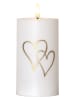 STAR Trading Świeca LED "Flamme Heart" w kolorze białym - wys. 14 x Ø 7 cm