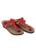 Ballerin's Leren teenslippers "Alinda" rood