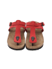 Ballerin's Leren teenslippers "Alinda" rood