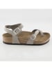 Ballerin's Leren teenslippers "Ephesus" lichtgrijs