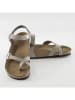 Ballerin's Leren teenslippers "Ephesus" lichtgrijs