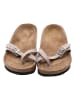 Ballerin's Leren teenslippers "Knidos" lichtgrijs