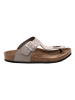 Ballerin's Leren teenslippers "Olimpos" lichtgrijs