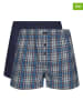 LEE Underwear 2er-Set: Boxershorts "Chan" in Dunkelblau/ Blau