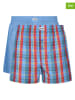 Wrangler 2er-Set: Boxershorts "Manta" in Hellblau/ Rot